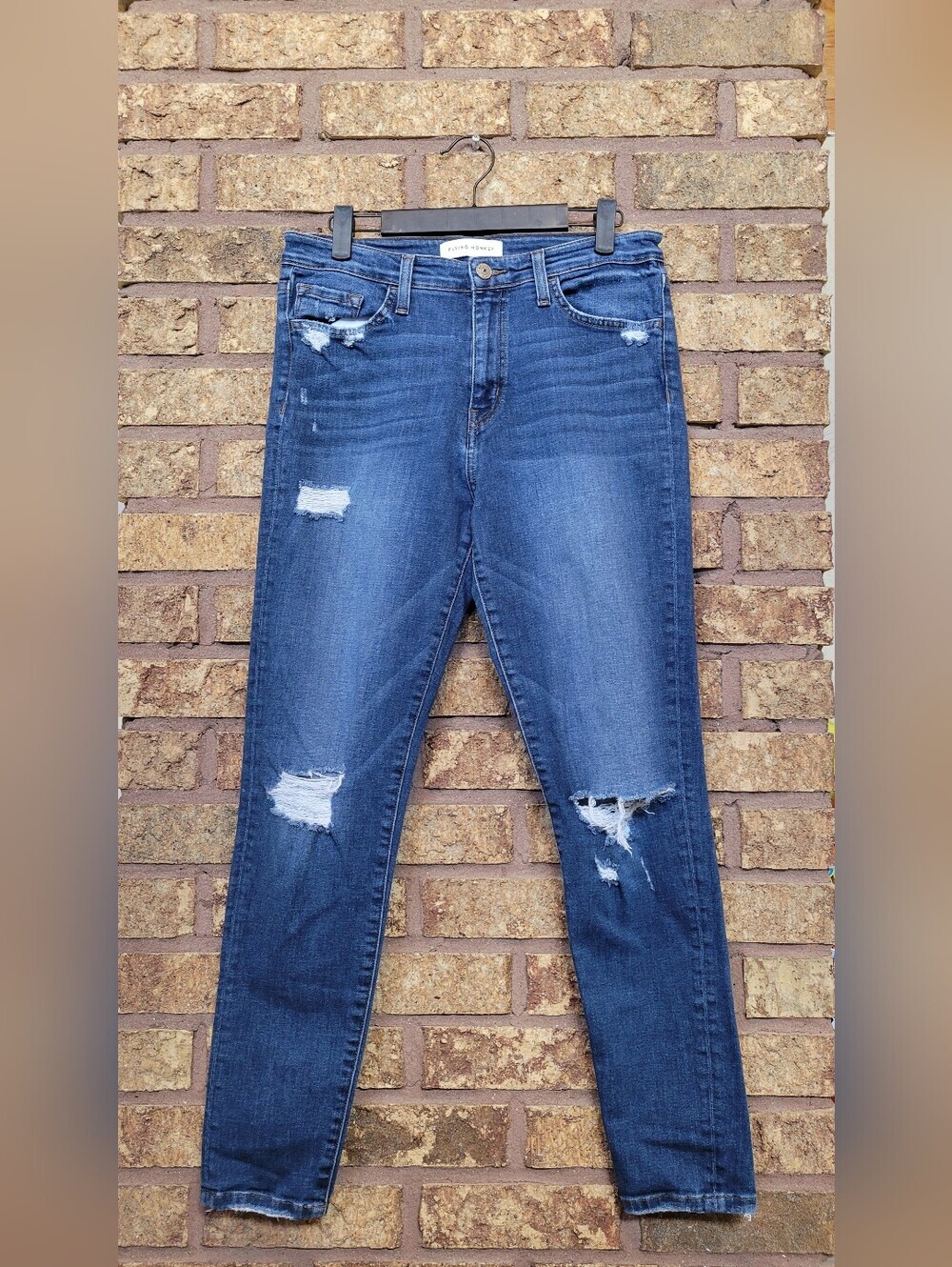 Flying Monkey High-Rise Distressed Skinny Jeans Size 29 Cotton Blend Stretch